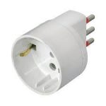 Adattatore Schuko Bianco Spina 10A - Presa Schuko 16A