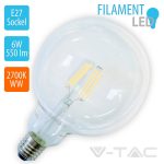 Lampadina Globo LED Bianco Caldo - 6W E27, G125