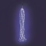 Cascata Luminosa con 300 MicroLED Bianco Ghiaccio a Fissa, 15 Calate di 120 cm, Alimentazione a 5V