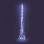 Cascata Luminosa con 900 MicroLED Bianco Ghiaccio a Fissa, 15 Calate di 320 cm, Alimentazione a 5V