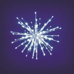Ramo Argentato Luminoso Twig Ball con 80 FlashLED Bianco Ghiaccio con Effetto Diamond Flashing, 30 cm, Alimentazione a 24V