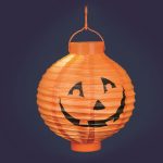 Lanterna di Carta Halloween Zucca 1 LED Luce Fissa a Batteria