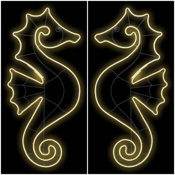 Cavalluccio Marino LED Bifacciale Lato Sinistro H114 cm effetto Neon - immagine 3