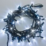 Catena con 200 LED Bianco ghiaccio Flashing Cavo verde 20 metri