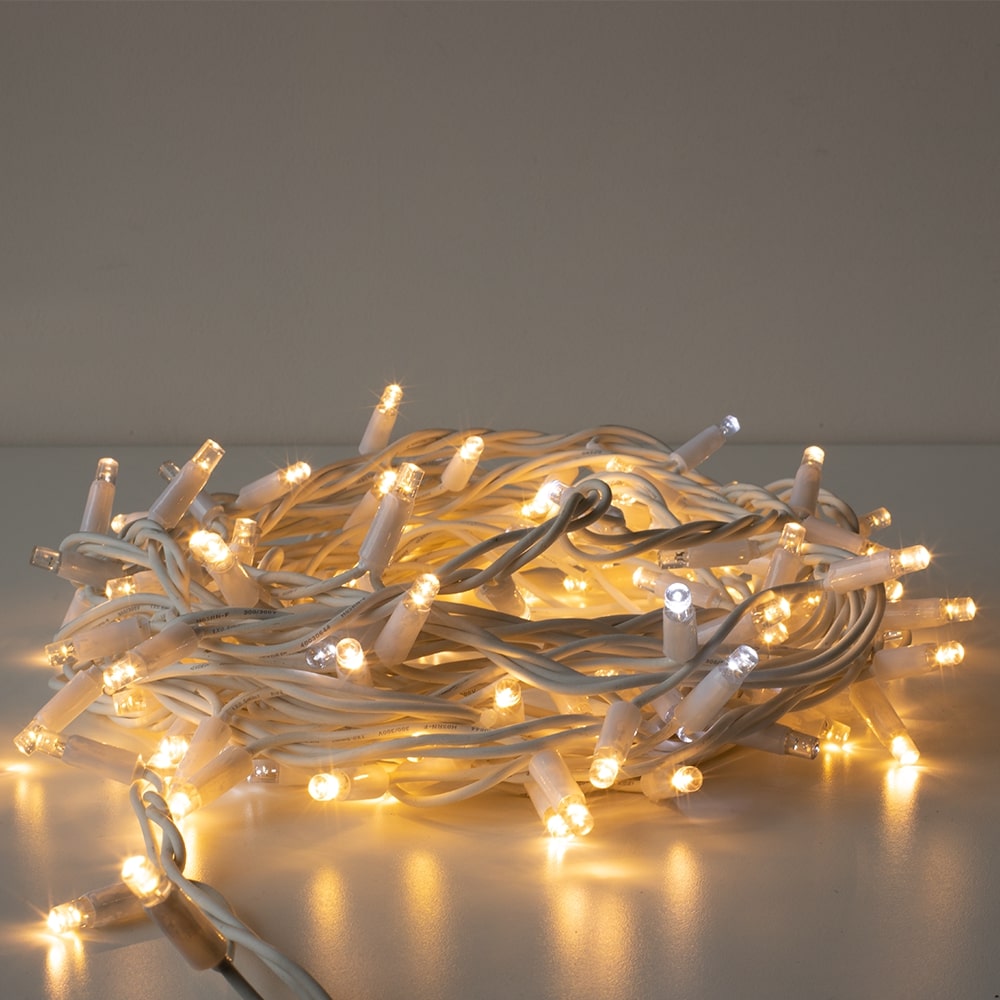 Catena LED Bicolor Flashing 10m 120LED Cavo Bianco - immagine 3