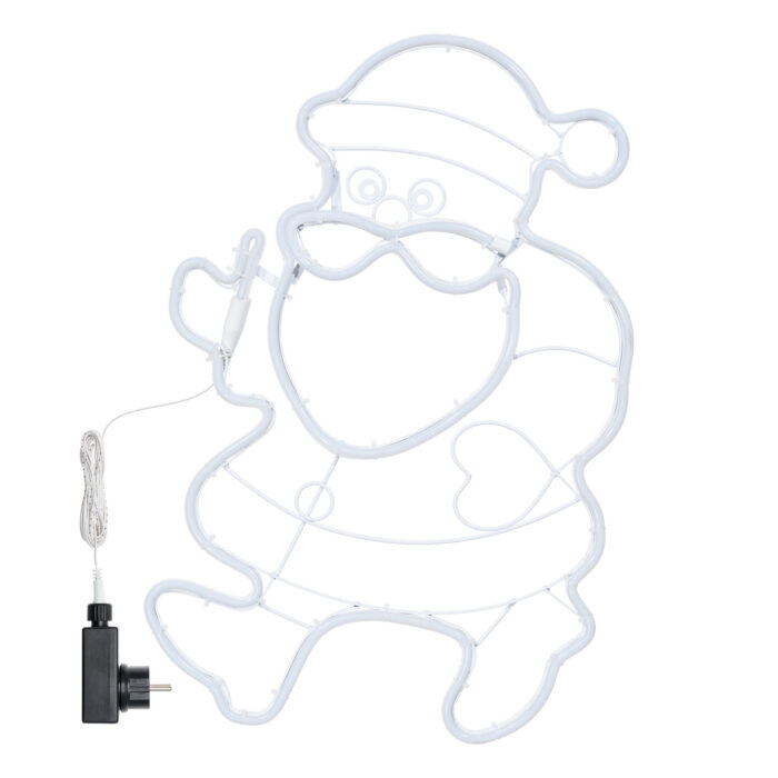 Babbo Natale Neon Bifacciale LED Rosso Bianco H57 cm - immagine 3