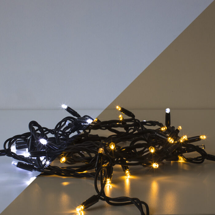 Catena LED Bicolor Flashing 5m 50LED Cavo Nero - 24V