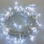 Catena con 200 LED Bianco Ghiaccio Flashing Cavo Bianco 20 metri