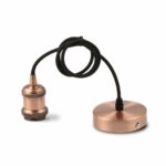 Portalampada a Sospensione E27 (Max 60W) Colore in Metallo Colore Bronzo Rosso