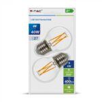 Lampadina LED E27 4W G45 Filamento 2700K (Blister 2 pezzi)