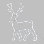 Renna in Neon Bifacciale con 840 LED Bianco Freddo- 70xH115cm