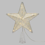 Puntale per Albero di Natale a forma di Stella in Metallo color Argento Ø25xH30cm