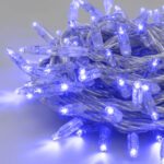 Catena Luce Blu, 10m, 96 LED, Cavo trasparente