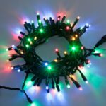 Catena luminosa professionale 120 LED Multicolor 10m cavo verde
