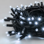 Catena Luce Bianco Freddo 10m 96 LED Cavo Nero