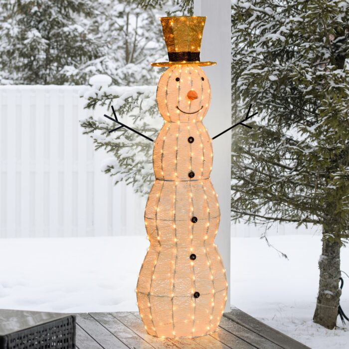 Pupazzo di Neve 3D H150cm 360 LED Serie LHC