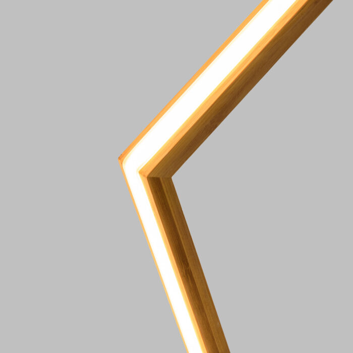 Stella ø35cm Legno Massello Chiaro e LED Bianco Caldo Serie Design Light - immagine 3