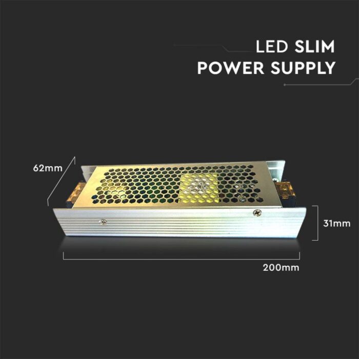 Alimentatore Slim in Metallo 150W 24V 6.5A con 2 Uscite 200x62x31mm IP20