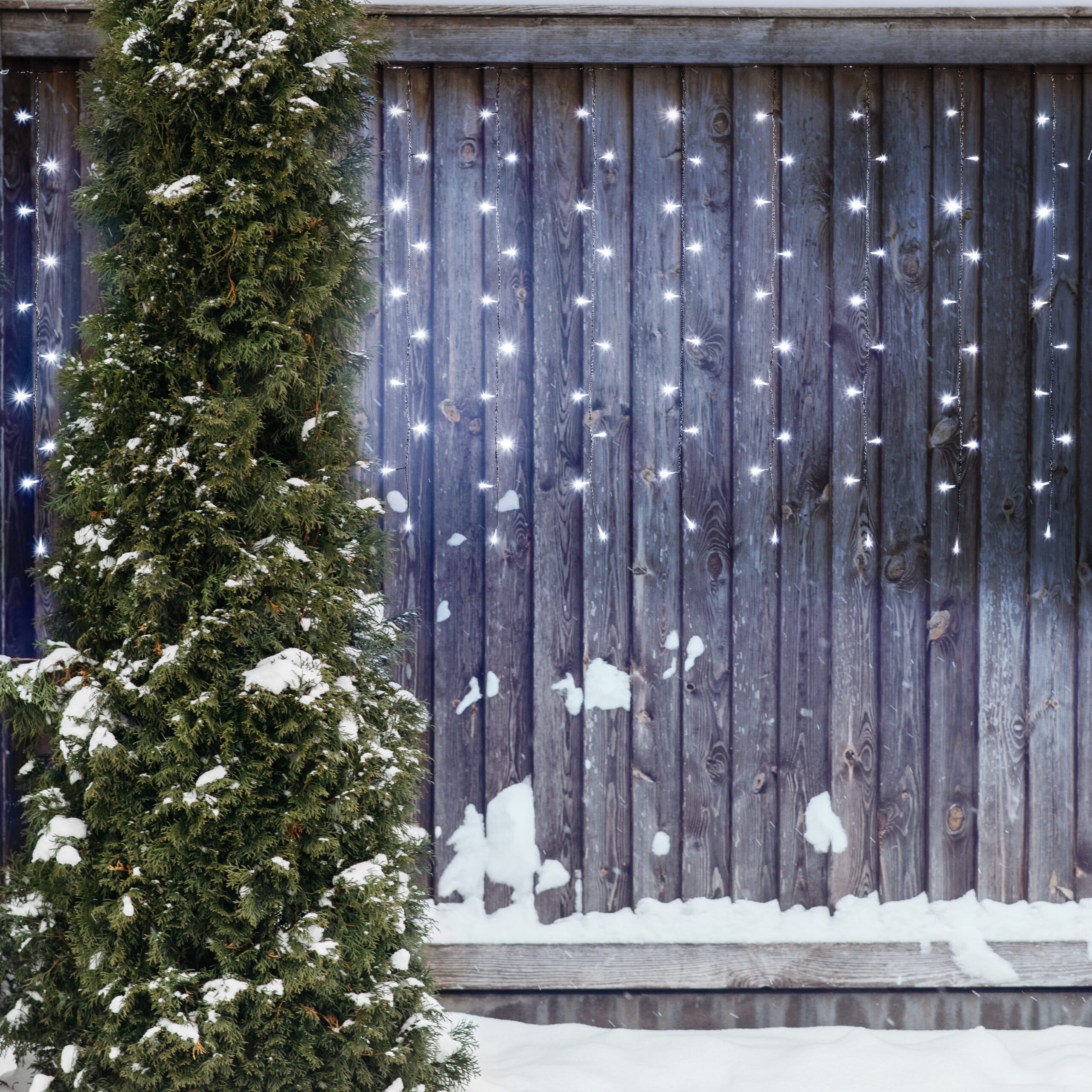 Tenda 120 LED Effetto Snowfall Light 200xH100cm Bianco Freddo