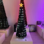 Albero Conico CNP Pvc Verde H150cm GOCCE di Luce LED bianco caldo/freddo