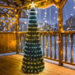 Albero Conico CNP Pvc Verde H180cm GOCCE di Luce LED bianco caldo/freddo