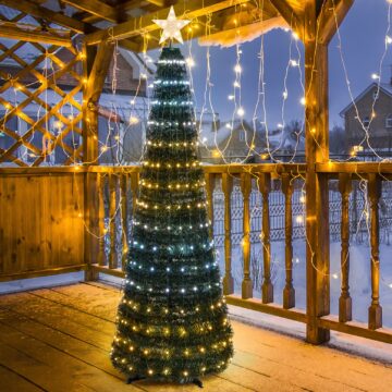 Albero Conico CNP Pvc Verde H180cm GOCCE di Luce LED bianco caldo/freddo